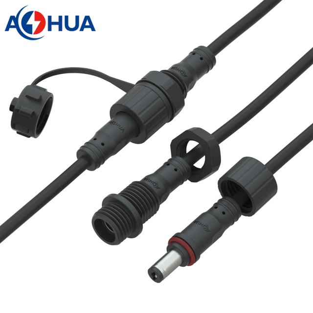 Male Female M12 Extension Cable 4A 20AWG IP65 Waterproof DC Jack Panel Mount Connector for Industrial Automation