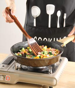 Utensilios de cocina de madera antiadherente Cucharas de cocina Juego de utensilios de cocina de teca natural - Product Image 6