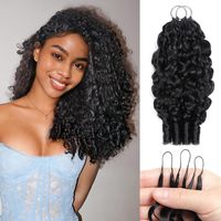 Extensions de tresses au crochet en cheveux humains bouclés birmans, pré-séparées, cheveux Remy sans trame, mèches de cheveux en boucle pour tressage