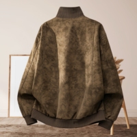 Veste en cuir pour homme, veste polyvalente d'extérieur, col montant, cuir rétro haut de gamme, veste de moto rétro, veste en PU pour homme