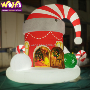 Énorme boule de neige de Noël gonflable Pvc <span class=keywords><strong>cabane</strong></span> en rondins gonflable hiver neige maison de Noël - Product Image 4