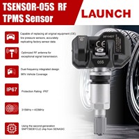 Sensor TPMS RF LAUNCH TSENSOR-05S con vástago metálico plateado esmerilado y soporte de aluminio con ángulo ajustable
