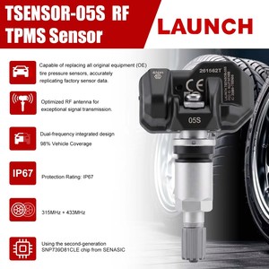 Capteur TPMS RF LAUNCH TSENSOR-05S avec tige métallique argentée givrée et support en aluminium à angle réglable - Product Image 6