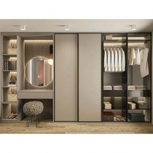Factory Wholesale High End Wood <b>Wardrobes</b> Furniture Modern <b>Wardrobe</b> Closet Designs Bedroom <b>Wardrobe</b> with High Gloss Doors - Product Image 4