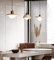 Lustre de chevet de chambre de restaurant transfrontalier crème wabi sabi jaune grotte pierre suspension industrielle