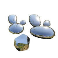 Sculpture de galets en acier inoxydable Grande sculpture de jardin Sculpture de jardin abstraite Caillou
