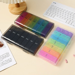 Wholesale 28-Compartment Child-Resistant Multicolor PP <b>Material</b> and Convenient Travel-Friendly Funny Pill <b>Box</b> - Product Image 1