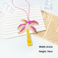 Coloré fait à la main été bohème cocotier pendentif vert blanc riz perle perle conception mode correspondant sac accessoire