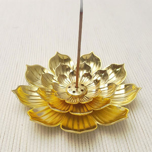 Porte-<span class=keywords><strong>encens</strong></span> Lotus en laiton avec cascade reflux bâtons de brûleur d'<span class=keywords><strong>encens</strong></span> en métal pour la méditation Yoga décor maison - Product Image 3