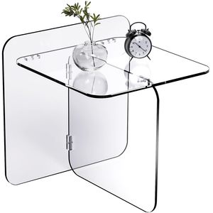 โต๊ะข้างเตียงอะคริลิคโต๊ะปลายสี่เหลี่ยมเล็กสำหรับห้องนั่งเล่นโต๊ะข้างเตียงแบบใสทันสมัยรูปทรงเรขาคณิตสำหรับห้องนอน - Product Image 6