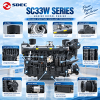 Moteur de propulsion marine turbo SDEC SC33W880CA2 640 kW 870 CV 1500 tr/min 32,8 L pour navires de transport de marchandises et de pêche commerciaux
