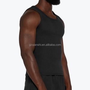 Débardeur de compression côtelé pour homme en coton épais, sans manches, pour la gym, le fitness et la course - Product Image 5