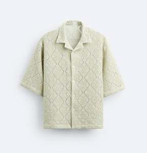 Custom Comfortable Breathable <b>Knit</b> Crochet Short Sleeve <b>Cardigan</b> Fashion Design <b>Men's</b> Knitwear - Product Image 4