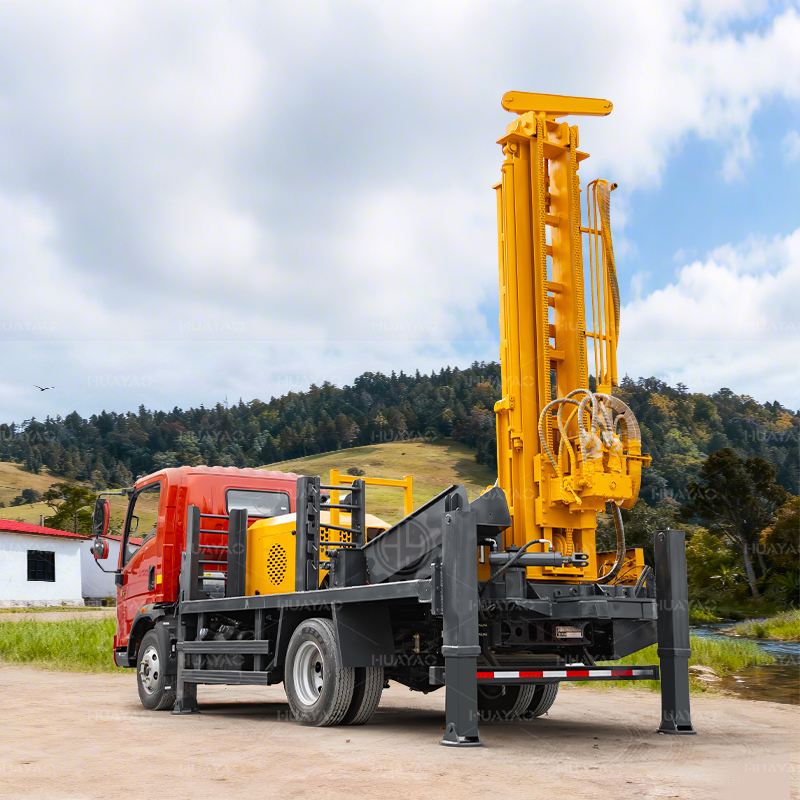 HOWO 4x2 Vehicle Mounted Drilling Equipment Specifically Designed For 200m To 300m Water Well Drilling Rigs