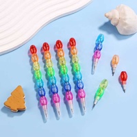 Crayons multi-sections pour enfants avec sept recharges, crayons connectés style brochettes de bonbons, crayons de dessin amusants pour enfants