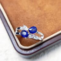 Bague en saphir naturel de haute qualité, argent sterling 925, bague de mariage indienne élégante pour mariée