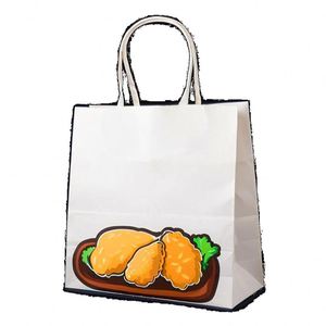 Bolsas de Papel Ecológicas con Logotipo Personalizado para Llevar, Empaque de Alimentos Kraft para Llevar, Papel Kraft Marrón Reciclable al por Mayor - Product Image 1
