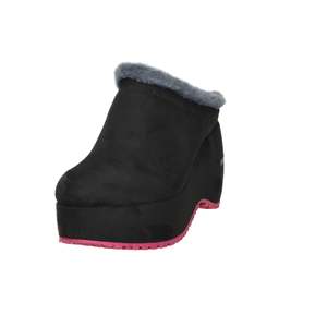 Zoccoli con zeppa neri da donna Fornarina Bubble Sabot con fodera in pelliccia sintetica per l'inverno - Product Image 2