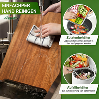 Tabla de Cortar de Madera de Acacia Personalizada con Cajón, Bandejas de Acero Inoxidable 304, Tabla para Cortar Pan y Queso, Tabla de Preparación de Alimentos