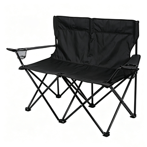 Chaise de plage pliable pour 2 personnes, portable, pour le camping en plein air, avec structure en métal, design moderne - Product Image 5