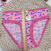 Amysi 8174 #   Sous-vêtements d'été en tissu de soie de lait, respirants, taille mi-haute, motif de fruits colorés, bord en dentelle, mignons pour filles, vente chaude en Océanie