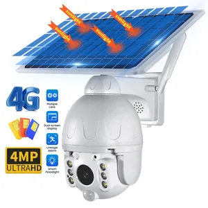 4MP低功耗UBOX PIR无线360网络Ptz户外4G 4MP太阳能Ip无线安全摄像机系统闭路电视网络摄像机
