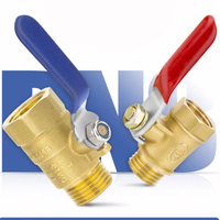 Robinet à boisseau sphérique 1/4 3/8 1/2 pouce, raccords femelle et mâle, pour plomberie, type deux pièces, en laiton épais, joint NBR, hydraulique, OEM, 16 bars, garantie 3 ans