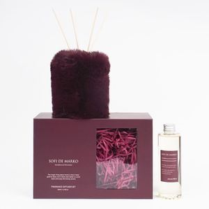 <b>Orange</b> Plush Reed Diffuser Bottle with Rattan <b>Sticks</b> and Refill Oil for Home - Product Image 4
