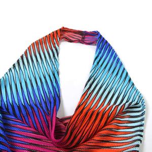 Viviblook Z805JP01 Sexy mujer Sexy Spicy Girl Halter colorido rayas apretado Bodycon Venta caliente Sexy One Pice mono - Product Image 5