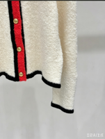 Pull de haute qualité pour femmes à manches longues, col rond, boutons, col contrasté, couleur unie, vêtements décontractés pour le printemps et l'automne