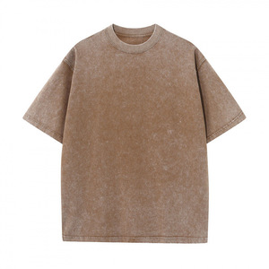 T-shirt en coton délavé vintage surdimensionné pour homme, col rond, manches courtes, séchage rapide, logo personnalisé, streetwear décontracté - Product Image 4