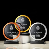Jadevertu trophée de récompense personnalisé trophée en métal personnalisé en forme de rond