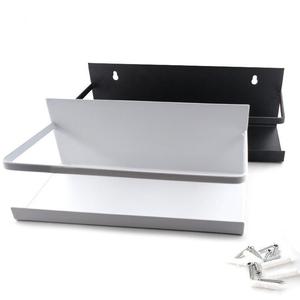 Magnetic Refrigerator <b>Shelf</b> Wall Mounted White And Black Punch Free Storage For Cups Toothbrushes <b>Office</b> Organizer - Product Image 1