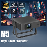 Proyector N5 con Android 1080P LCD Enfoque automático Corrección trapezoidal Almacenamiento enorme Compatible con Bluetooth y WiFi Ultra ligero