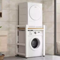 Étagère de rangement double couche pour lave-vaisselle, sèche-linge et lave-vaisselle, à poser au sol, non pliable, superposable, design flexible