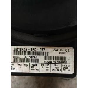 Compresseur de réfrigération HYZL ZM18K4E TFD 977 460V 3 phases 60Hz Utilisation industrielle - Product Image 1