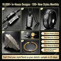 Bague en titane pur pour homme de 6 mm, ajustement confortable, incrustation de météorite véritable, alliance hypoallergénique, bijoux pour homme, vente en gros