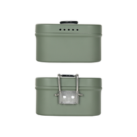 Boîte à lunch en aluminium pour le camping en plein air, avec trous d'aération, poignée pliable antidérapante, boîte bento réutilisable pour la randonnée, la pêche