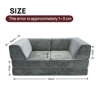 Sofá Cama Futón Moderno para Sala de Estar, Pequeño, sin Estructura, de Espuma Comprimida, Diseño de Suelo, Mueble Perezoso
