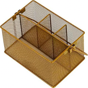Moderno Organizador de Cubiertos de Metal Dorado, Rectangular, para Cocina, Duradero, de Una Sola Capa - Product Image 2