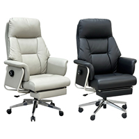 Chaise de bureau de direction moderne en cuir blanc à dossier haut |   Fauteuil inclinable à 180° pour la maison, le bureau et l'hôpital, idéal pour la pause déjeuner et la sieste