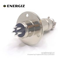 Conector de 5 Pines Macho de Metal con Montaje de Brida de 3 Orificios, Enchufe Recto Hembra de Aleación de Zinc GX12-5 IP55, Conectores de Soldadura de Baquelita Negra