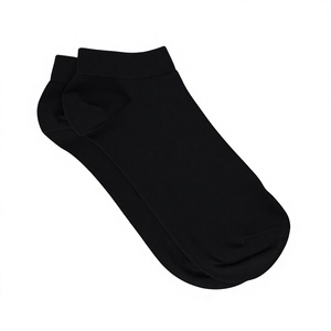 Ankle <b>Socks</b> Solid Color Breathable Knitted Cotton Men Women Casual Wear <b>Black</b> Gray White 4 Pairs - Product Image 3