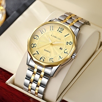 Montre à quartz pour homme senior Kasrluo, bracelet en acier inoxydable allié 22 mm, étanche, style business décontracté, calendrier élégant, aiguilles exquises