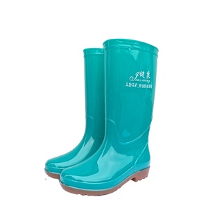 Nieuwe Mode Vrouwen Schoenen Groene Pvc Hak Laarzen Waterdichte Lange Vrouwen Regenlaarzen Te Koop - Product Image 1