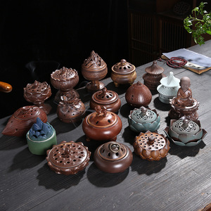 Indoor Sandalwood & Agarwood Ceramic Incense <b>Burners</b>-Eco-Friendly Chinese Zen-Inspired Retro Decor - Product Image 1