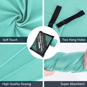 Serviette de sport de voyage personnalisée de haute qualité professionnelle - Microfibre écologique à séchage rapide, hypoallergénique, tissée, pour adultes - Product Image 2