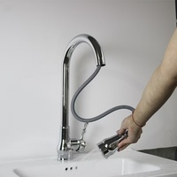 Robinet de cuisine classique européen en laiton, style rétro français, luxe léger, mitigeur chaud/froid à poser sur évier
