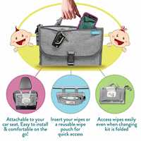 Tapis à langer imperméable avec lingettes intelligentes Kit de station à langer de voyage de poche lavable pour bébé matelas à langer portable