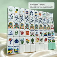 Tuiles de Mahjong Américaines en Acrylique Thème Halloween – Motifs Personnalisés Fantôme, Sorcière, Dessin Animé Effrayant – Durables et Portables pour les Fêtes